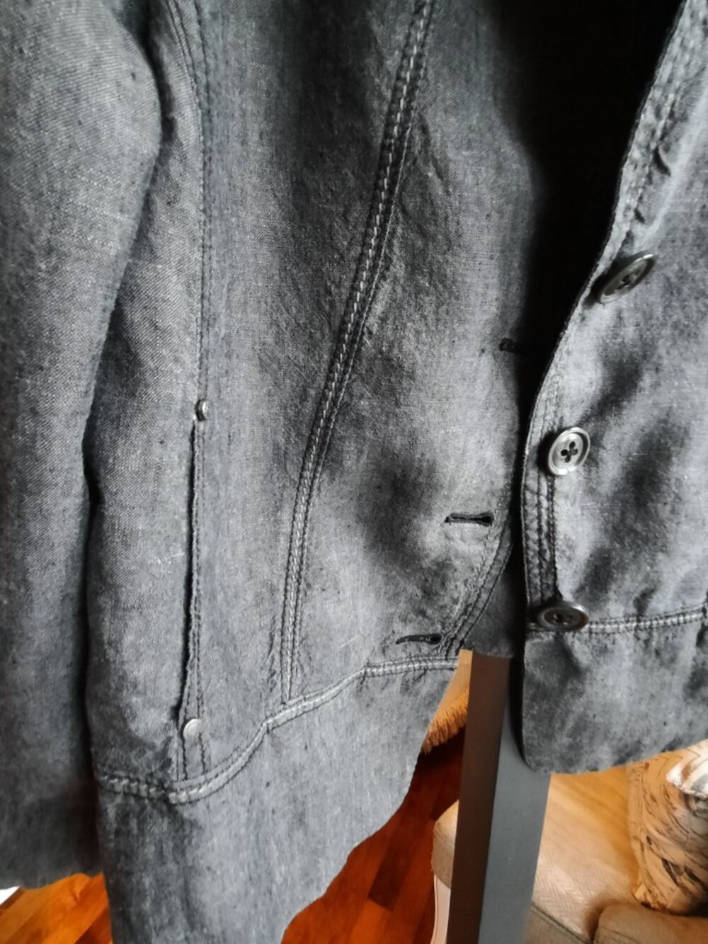 Linen, Olsen Europe Charcoal jacket - Picture 3 of 8
